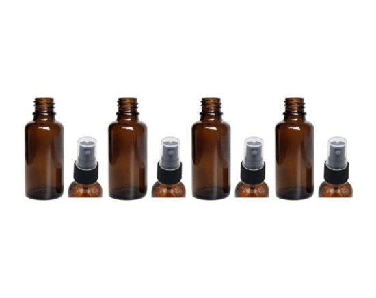 12 flacons verre opaque 3cl et capsule alu PP18 avec étiquettes
