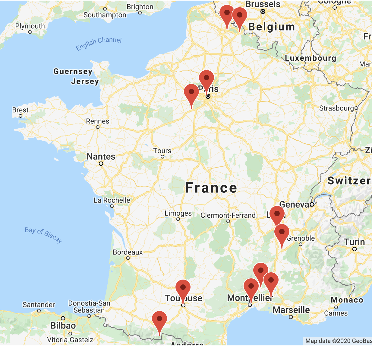 Carte des boutiques partenaires dans toute la France !