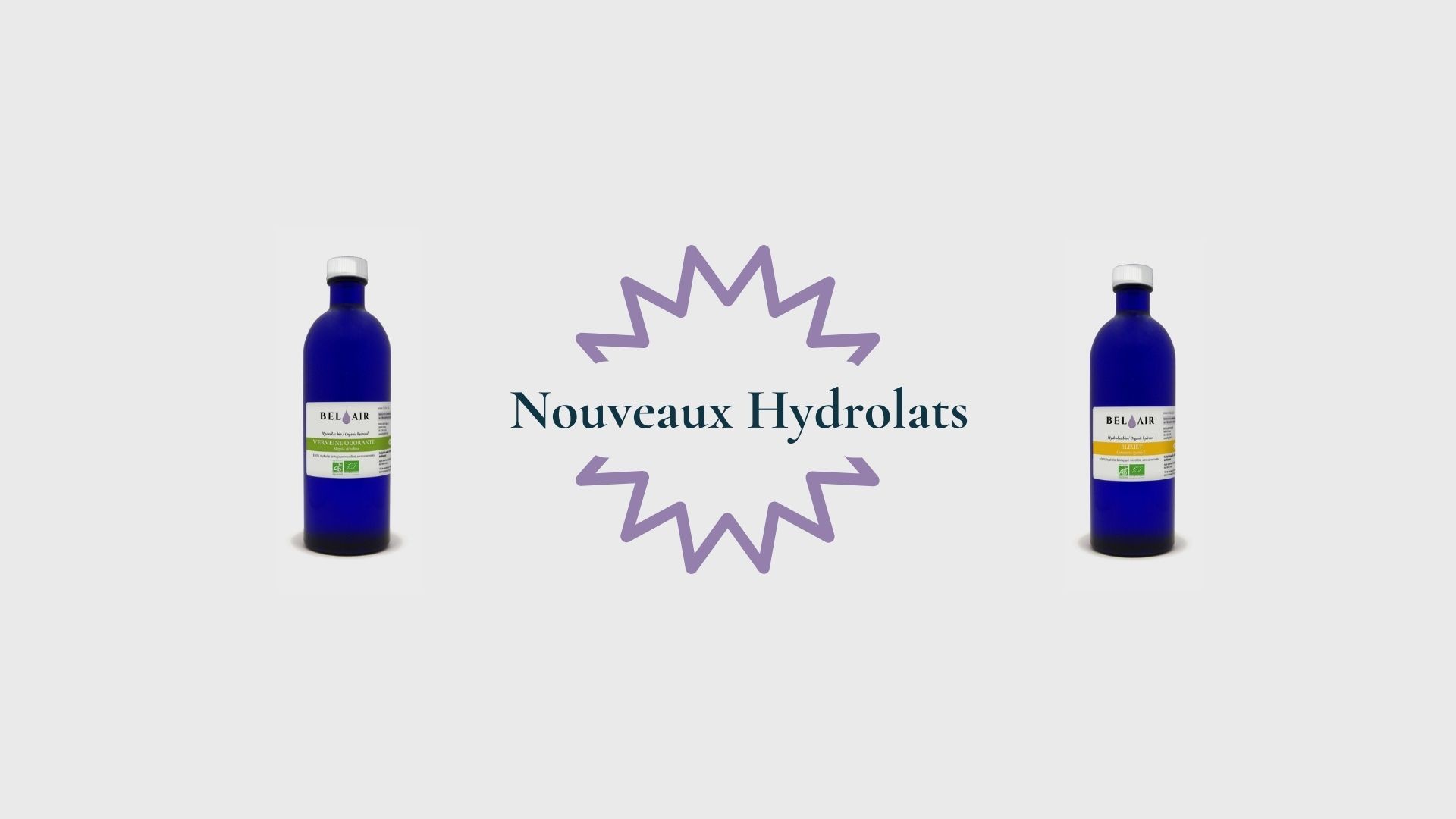 Les nouveautés du mois : hydrolat de Verveine odorante française bio et de l’Hydrolat de bleuet bio